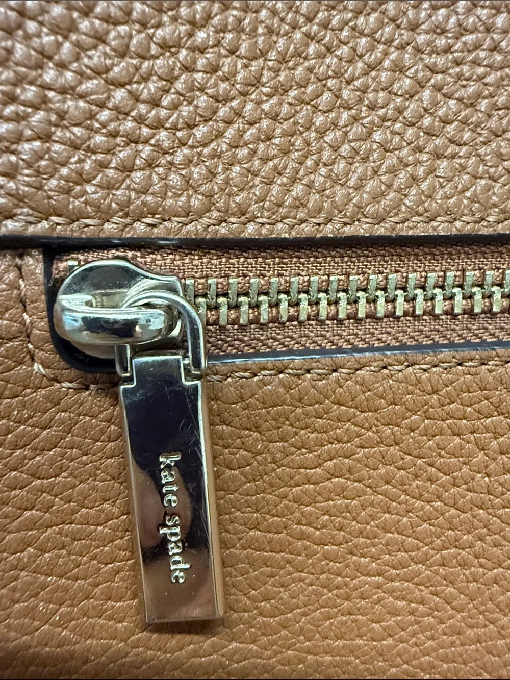 kate spade Tan Pebbled Leather Shoulder Bag with Adjustable Strap